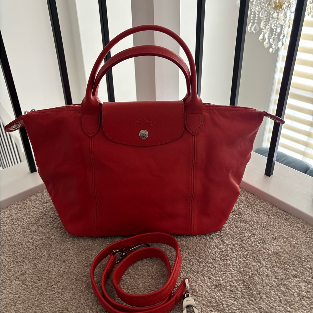 Longchamp Le Pliage Leather Top Handle crossbody bag